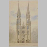 Saint-Denis, Viollet-le-Duc, Projet de reconstruction de la façade ouest, élévation, état projeté, culture.gouv.fr.jpg